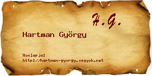 Hartman György névjegykártya