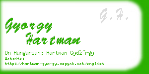 gyorgy hartman business card